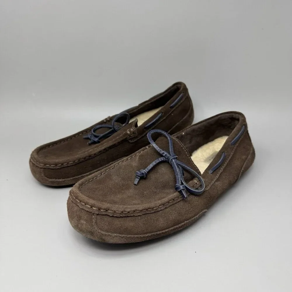 Ugg Australian Chester Brown Suede Men's Size 9 Moccasins Slippers 1005350